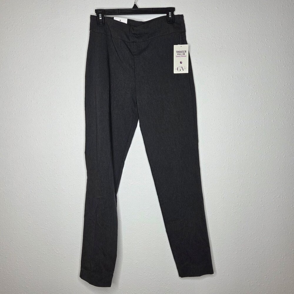 NWT Gloria Vanderbilt Women's Tummy-Control Pull-On Slim Trousers - Grey